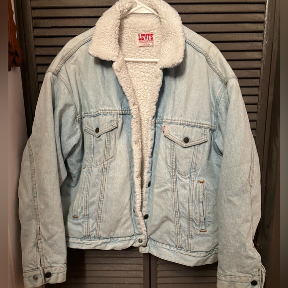 Levi's Other - Vintage Levi's Sherpa Lined Denim Trucker Jacket Size XL Red Tag 70s Made In USA